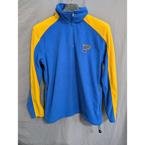 Vintage NHL St Louis Blues 1/4 Zip Long Sleeve Sweatshirt XL Knights Apparel - Picture 1 of 16